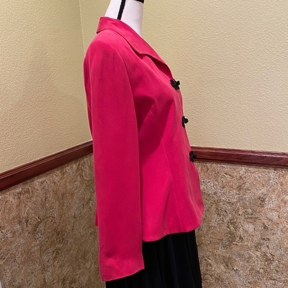 Anna Carole Sz 14 Silk 100% Blazer Shoulder Pads Hot Pink Barbiecore Barbie - Picture 2 of 10